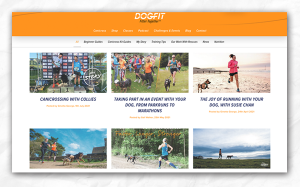 Screenshot of DogFit blogs intro page written by Emma Ward freelance copywriter